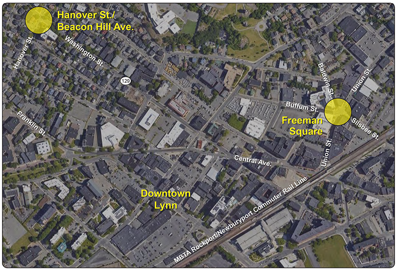 Figure 1 is an image map showing the study areas